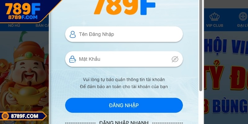 Bet thủ thực hiện xác nhận thông tin đăng nhập 789F chính