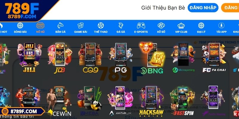 Tại Nổ hũ 789F, chúng tôi tự hào sở hữu các sảnh game slot hàng đầu