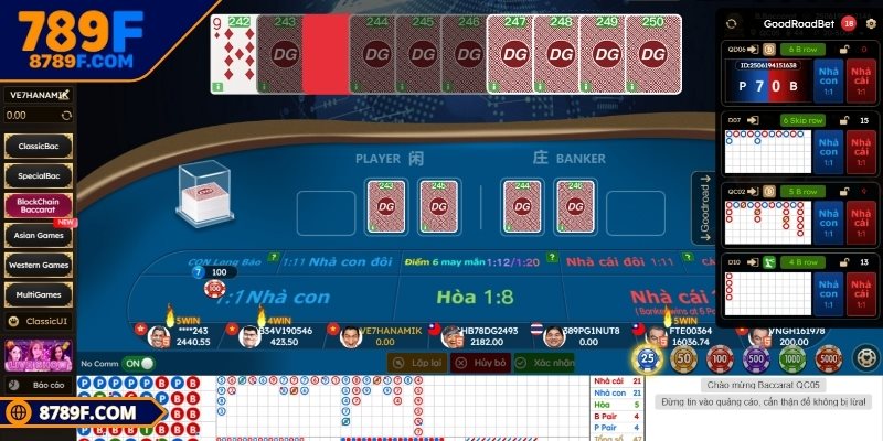 Sảnh DG thưởng thắng baccarat rất hậu hĩnh